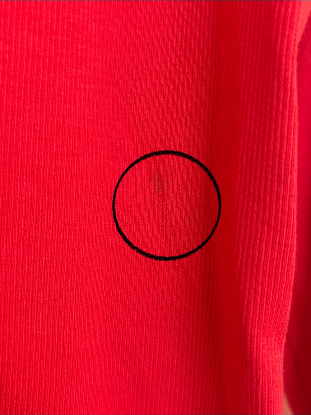 Nordstrom Red Ribbed Mock Neck Top 3/4 Sleeve Pima Cotton Large with Flaws - Picture 7 of 8